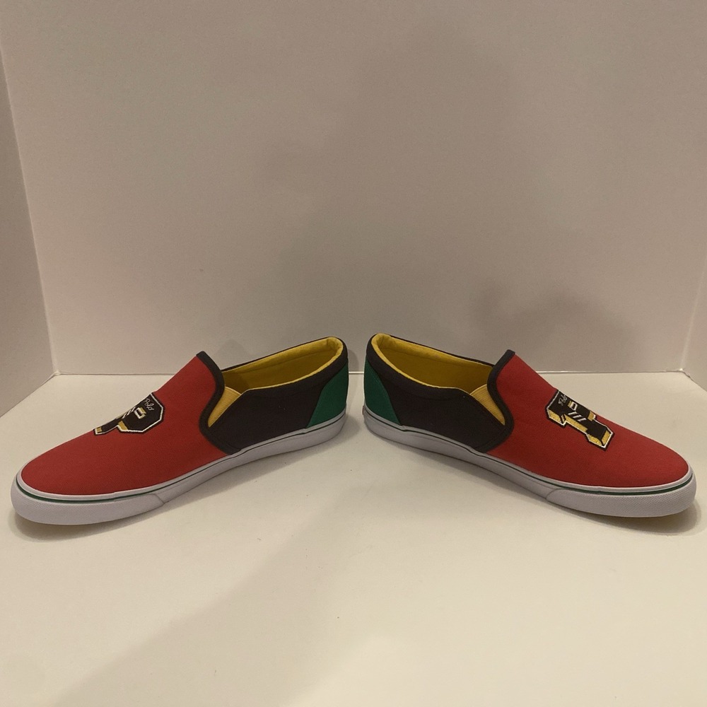 New Ralph Lauren POLO Shoe Mens 6.5 Primary Color Block Embroidered Logo Slip On - Picture 5 of 9